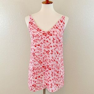 CAbi flirty cami cream/coral leopard print SZ-XS